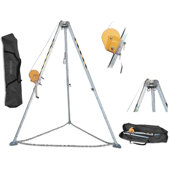 TRIPODE PARA ESPACIOS CONFINADOS (CUERDA,CABLE, POLEAS Y MALACATE MANUAL) TECM HAUK